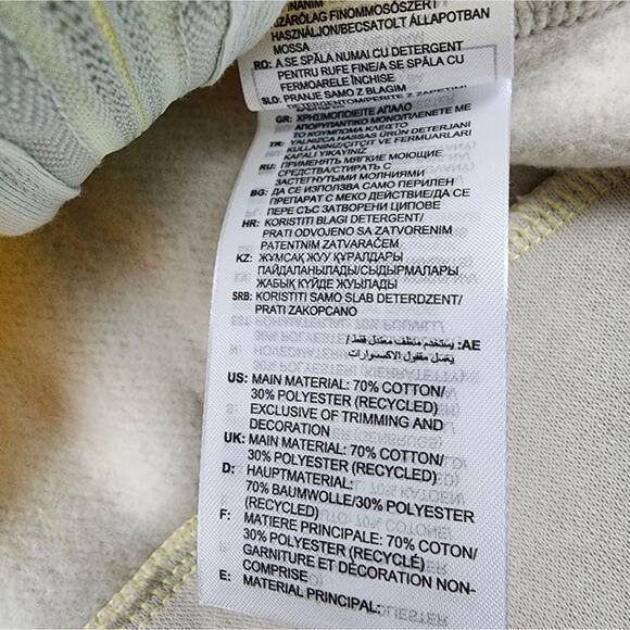 Men's XL adidas Colorblock Full-Zip Hoodie in Linen Green/Alumina/Almost Yellow - Picture 9 of 9